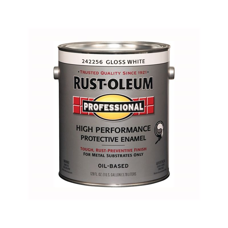 RUST-OLEUM PROFESSIONAL 242256 Protective Enamel, Gloss, White, 1 gal Can White