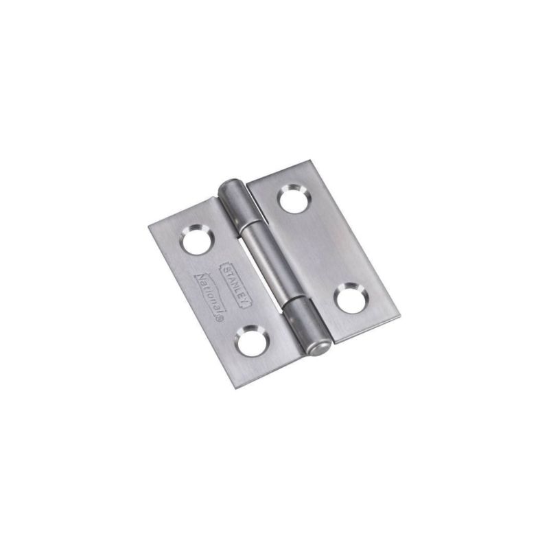 National Hardware N348-979 Narrow Hinge, 1-1/2 in W Frame Leaf, 0.045 in Thick Frame Leaf, Stainless Steel, 7 lb
