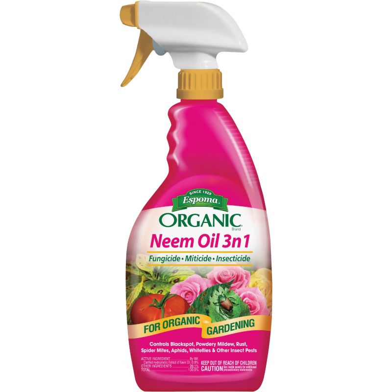 Espoma Organic Neem Oil 3-In-1 Fungicide, Miticide, Insecticide 24 Oz., Trigger Spray