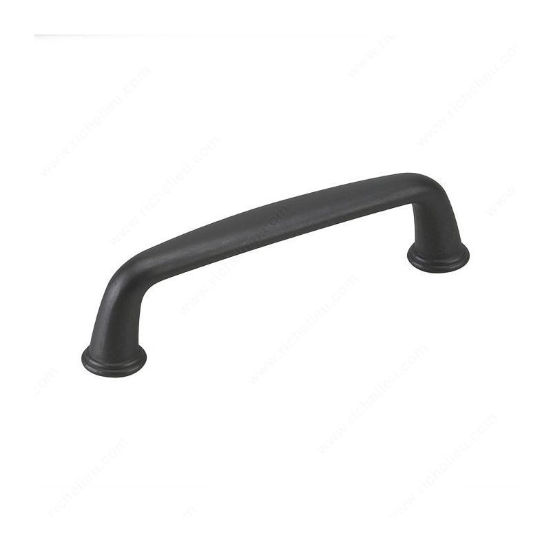 Richelieu BP877900 Cabinet Pull, 4-13/32 in L Handle, 1-3/32 in Projection, Metal, Matte Black, Traditional