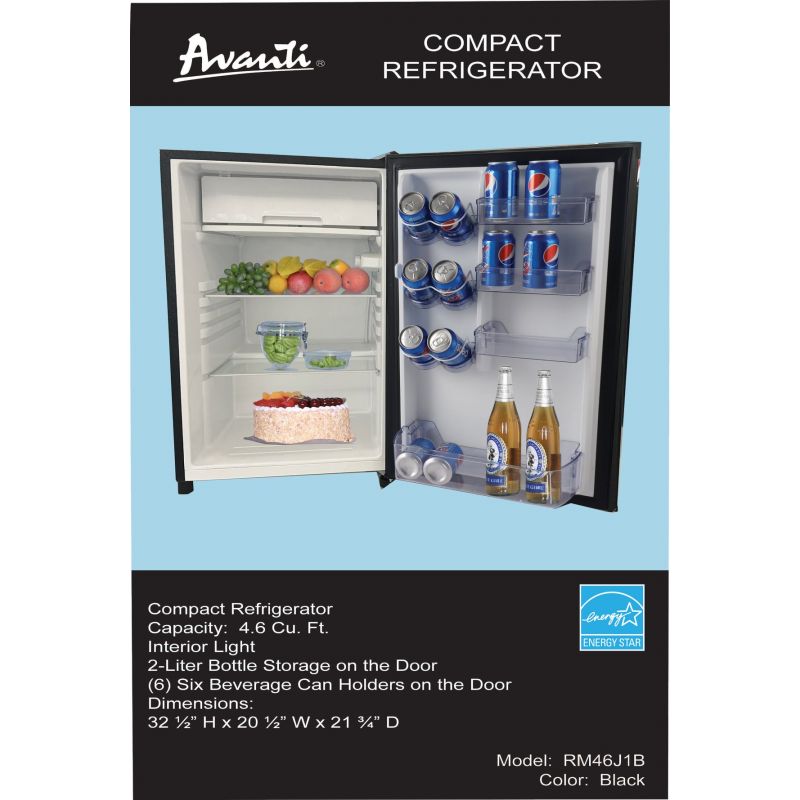 Avanti 4.4 Cu. Ft. Counter High Refrigerator 4.4 Cu. Ft., Black