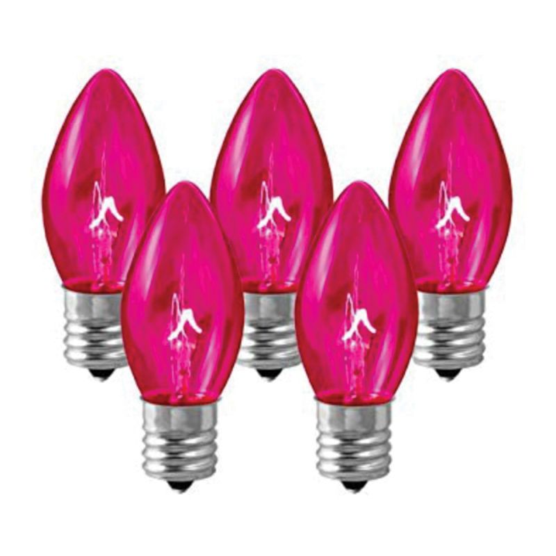 Hometown Holidays 16440 Replacement Bulb, C9 Lamp, Pink Light
