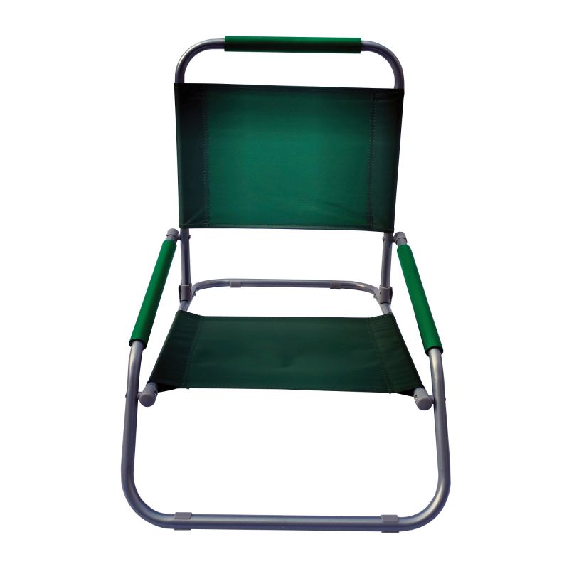 Seasonal Trends F2S018-GREEN Beach Chair, 18.1 in W, 23 in D, 21.65 in H, Steel Frame, Silver Frame