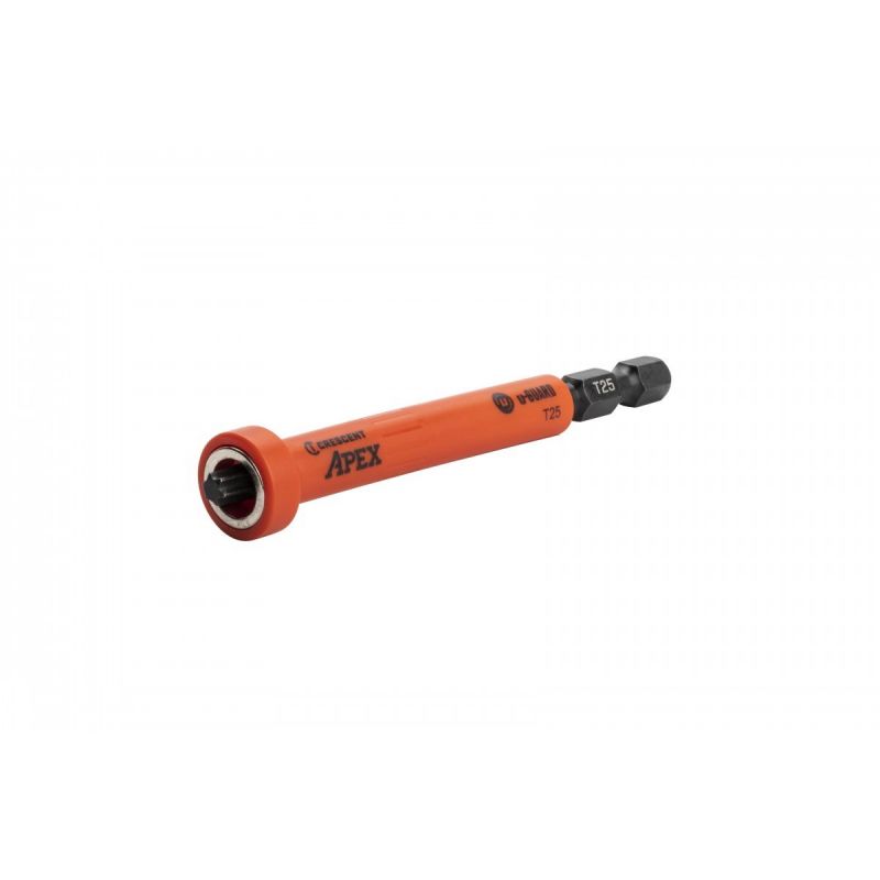 Crescent APEX u-GUARD CAUMB3BT25 Covered Impact Power Bit with Ring Magnet, T25 Drive, Torx Drive, 1/4 in Shank