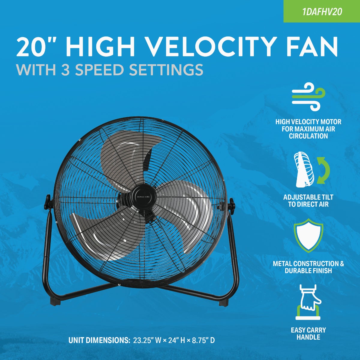 電子ファン Americraft 24 EXP Aluminum Propeller Fan With Medium