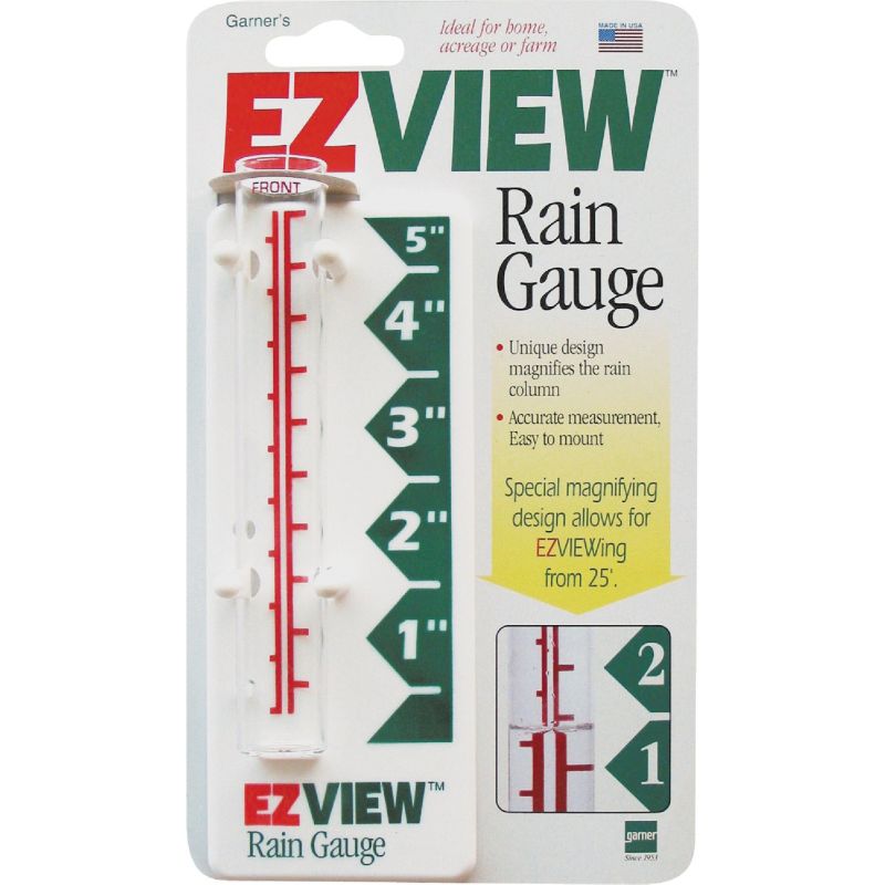 EZView Glass Rain Gauge 5 In., Bracket