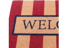 Natco Home Coir Door Mat 18 In. X 30 In., Red &amp; White Stripes