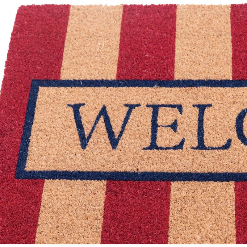 Natco Home Coir Door Mat 18 In. X 30 In., Red &amp; White Stripes