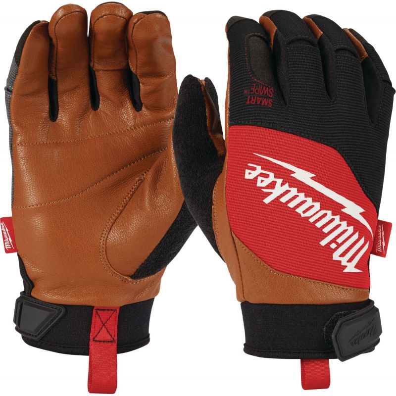 Milwaukee Leather Performance Work Gloves L, Red/Black/Brown