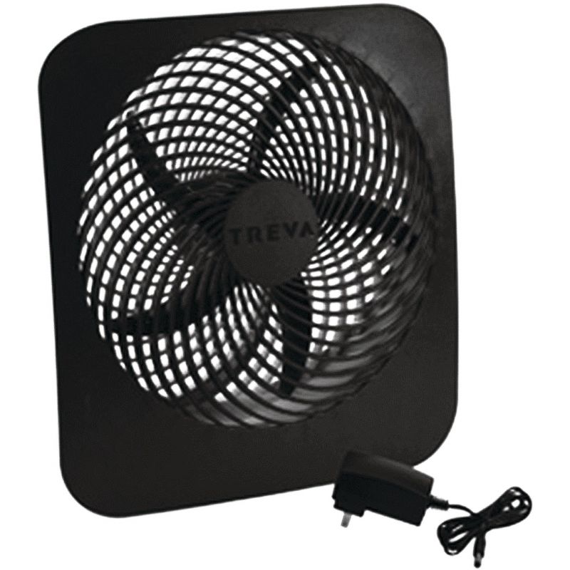 Treva Electric or Battery Operated Table Fan Gray