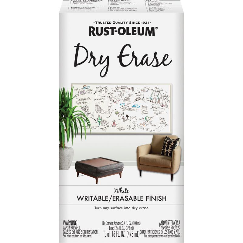 Rust-Oleum White Dry Erase Paint Kit White, 1 Qt.