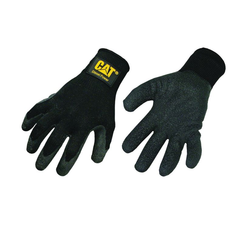 CAT CAT017400L Protective Gloves, L, Knit Wrist Cuff, Cotton/Polyester Glove, Black L, Black