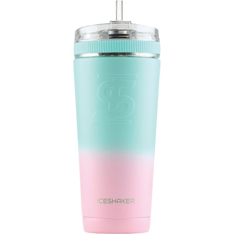 Ice Shaker Insulated Vacuum Flex Bottle 26 Oz., Pink &amp; Mint Ombre