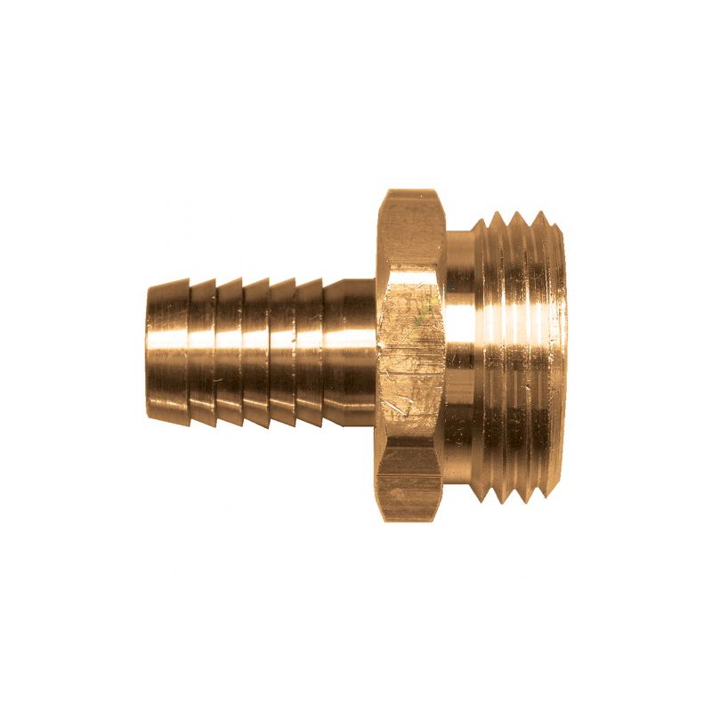 Fairview 193-8P Water Hose Connector, 1/2 in, Hose Barb x Male, Brass
