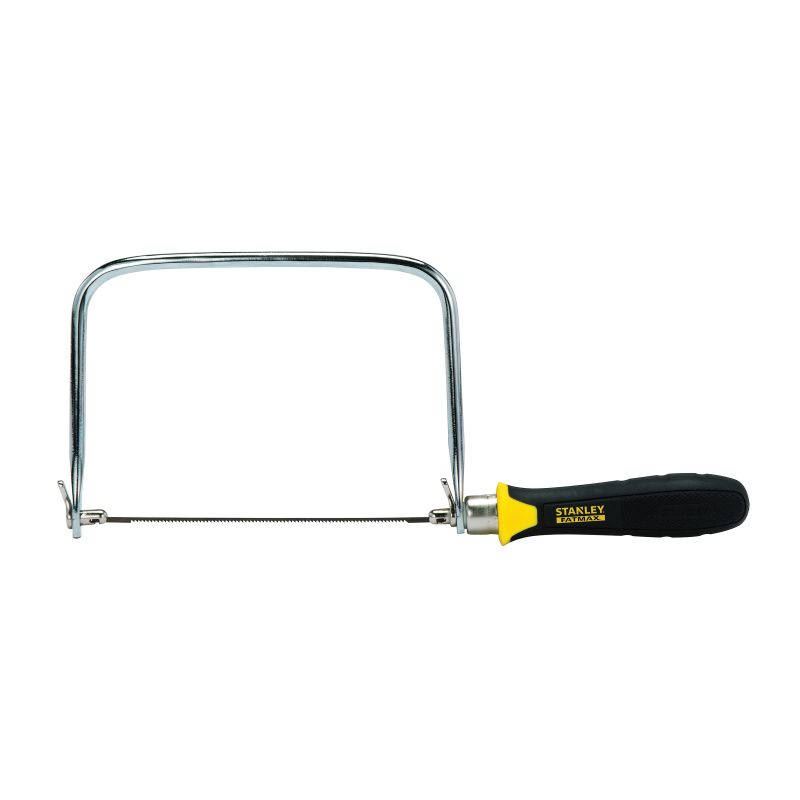 STANLEY 15-104 Coping Saw, 6-1/2 in L Blade, 15 TPI, HCS Blade, Cushion-Grip Handle, Plastic/Rubber Handle 6-1/2 In