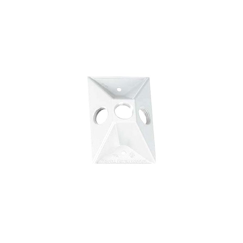 BWF 813W-1 Lampholder Cover, 4-1/2 in L, 2-7/8 in W, Rectangular, Metal, White White