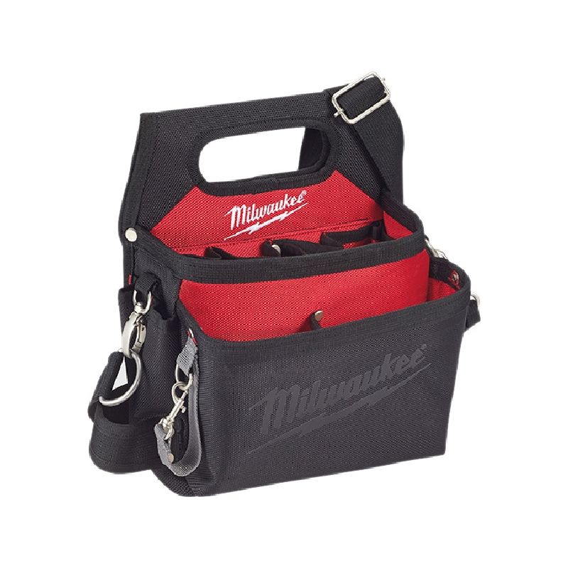 Milwaukee 48-22-8112 Work Pouch, 15-Pocket, Nylon, Black/Red, 12.8 in W, 3-1/2 in H, 10-1/2 in D Black/Red