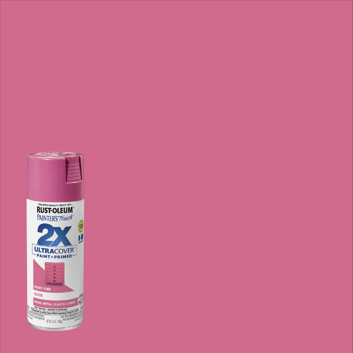 2X Ultra Cover 329198 Spray Paint, Gloss, Pink Peony, 12
