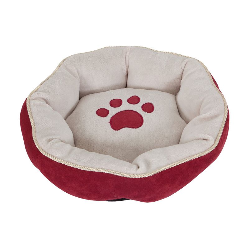 Aspenpet 26947/26542 Pillow Pet Bed, 18 in L, 18 in W, Round, Polyester Fill, Fabric Cover, Assorted Assorted