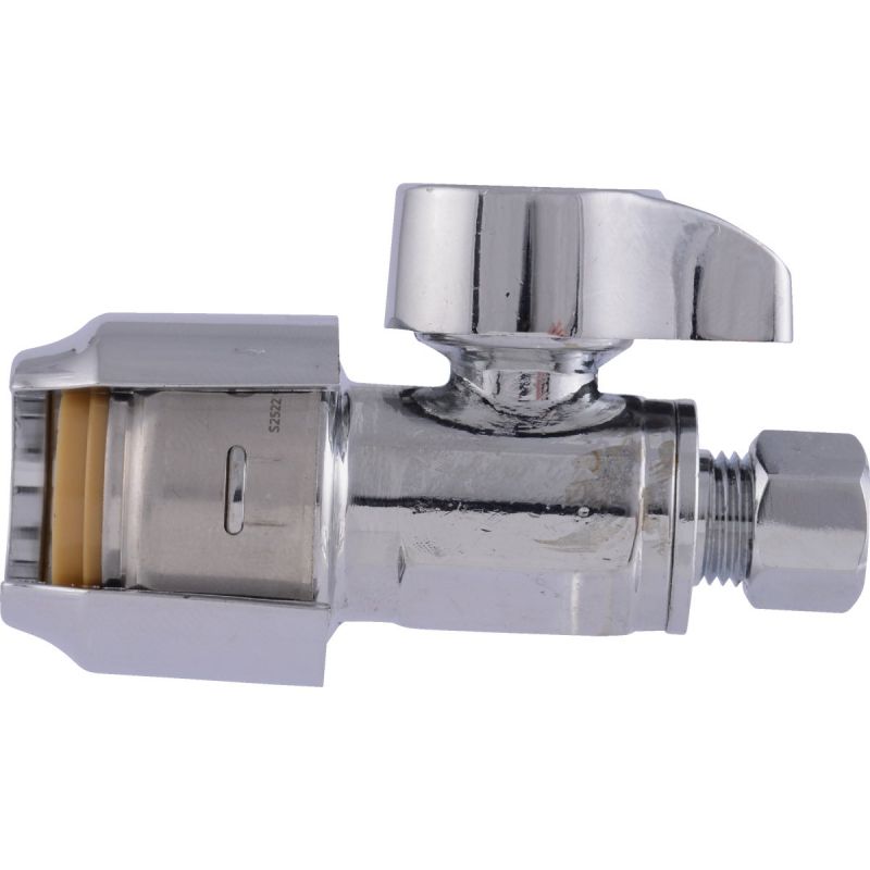 SharkBite Low Lead Brass Straight Stop Valve 1/2 In. X 1/4 In. Compression