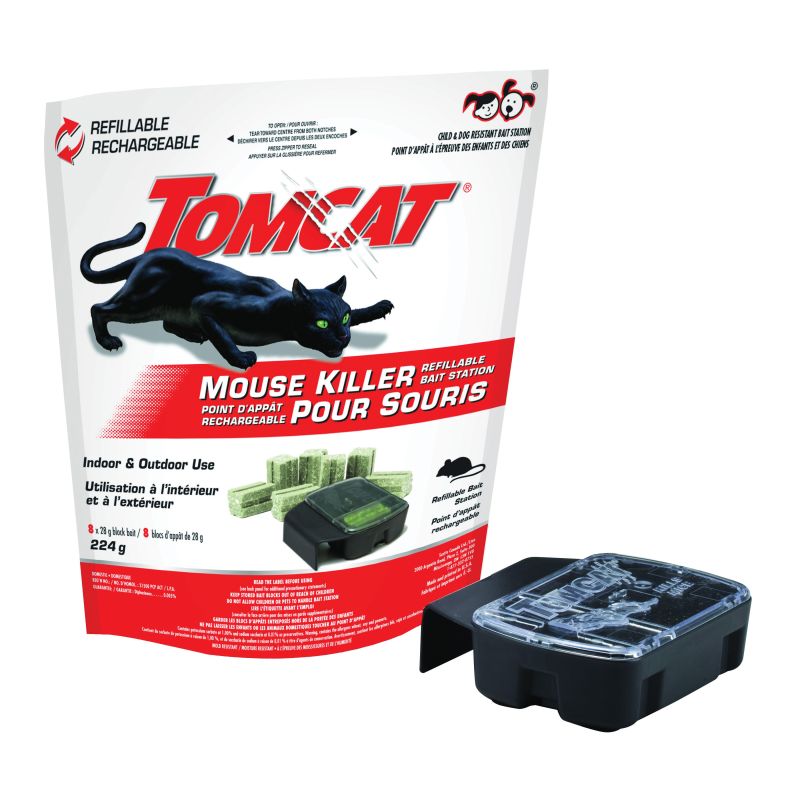 Tomcat Mouse Killer Child Resistant, Disposable Station, 4