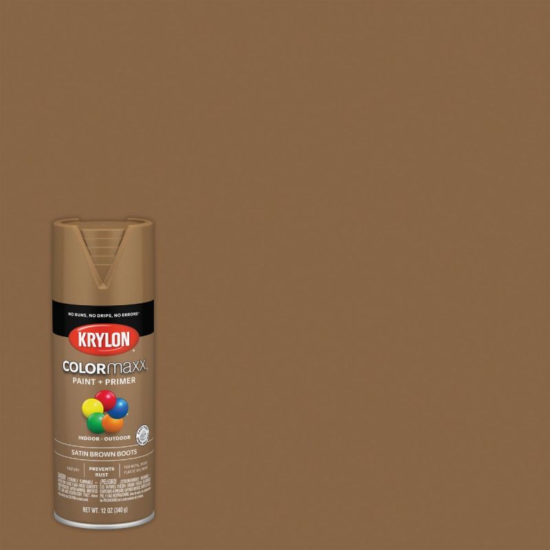 Krylon ColorMaxx Spray Paint + Primer Brown Boots, 12 Oz.