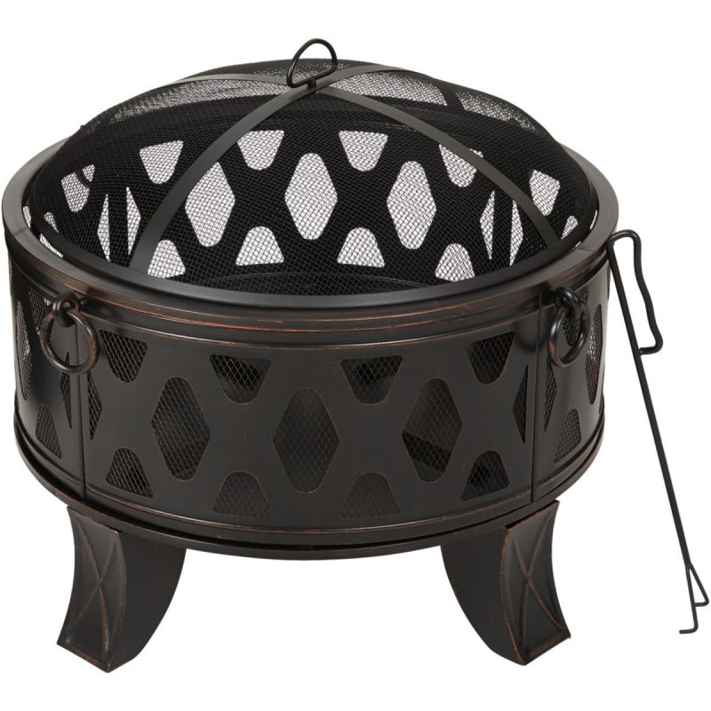 Outdoor Expressions 26 In. Dia. Round Fire Pit Antique Bronze, Round