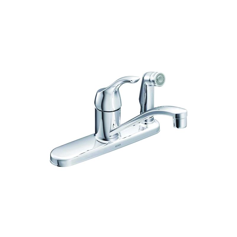 Moen Adler Series CA87554C Kitchen Faucet, 1.5 gpm, 1-Faucet Handle, Stainless Steel, Chrome Plated, Deck Mounting