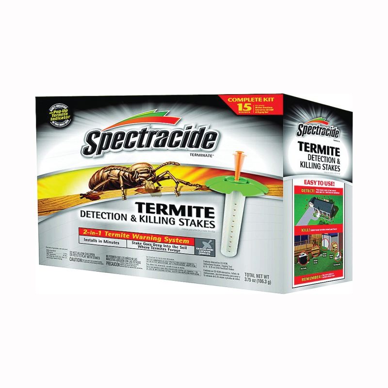 Spectracide HG-96115 Termite Detection and Killing Stake, Solid, Odorless, Brown/Tan Brown/Tan