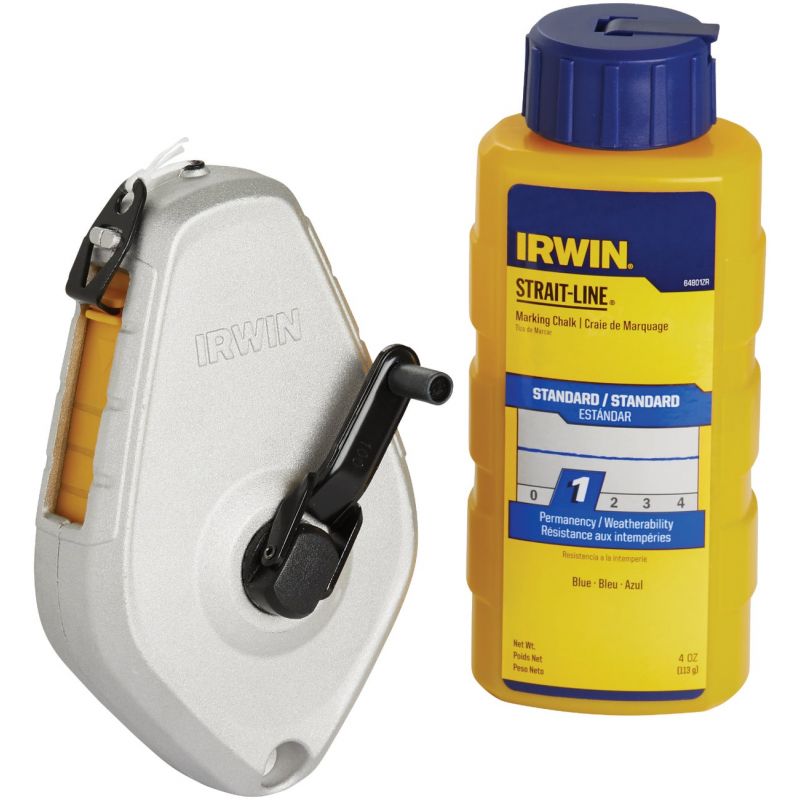 Irwin STRAIT-LINE Classic Chalk Line Reel and Chalk Blue