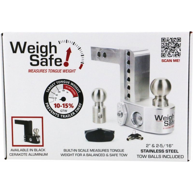 Weigh Safe 6 In. Hitch Ball Mount