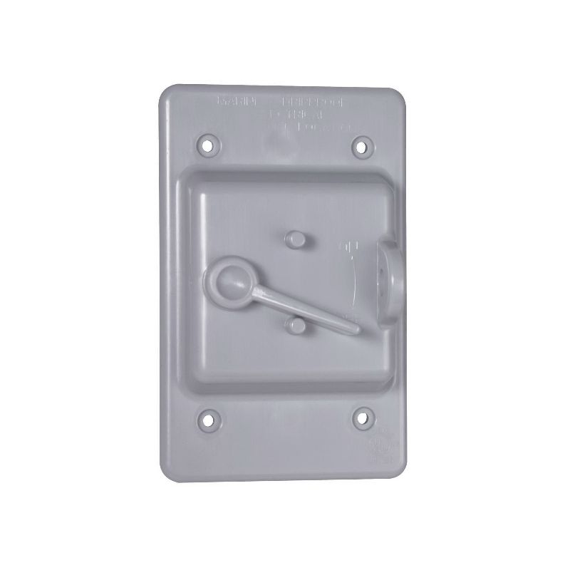 Bell Outdoor PTC100GY Toggle Switch Cover, 1.88 in L, 3 in W, 1-Gang, Polycarbonate, Gray Gray
