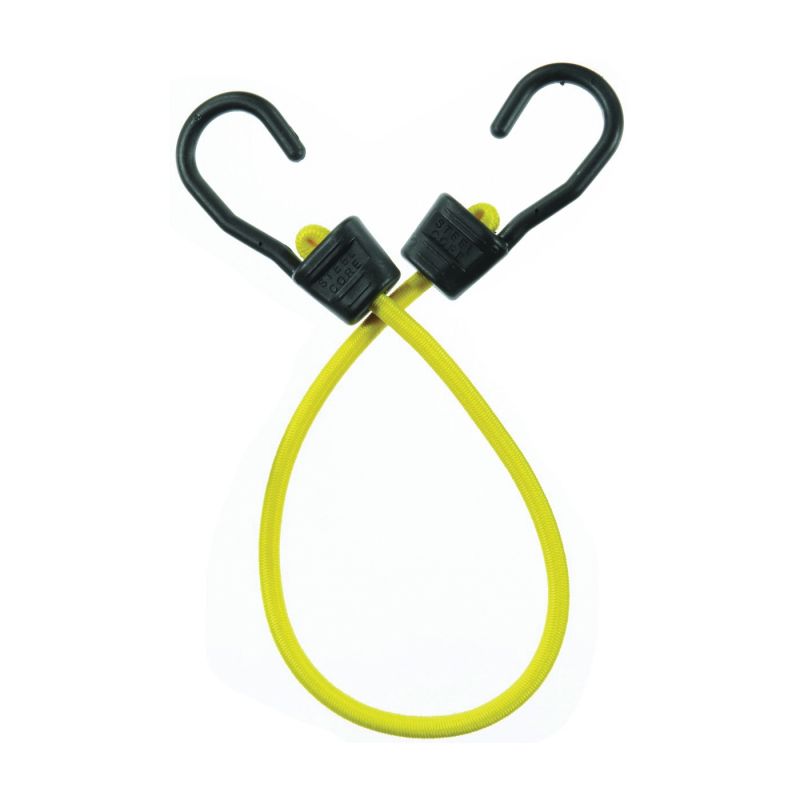 Keeper Ultra Series 06074 Bungee Cord, 24 in L, Rubber, Yellow, Hook End Yellow