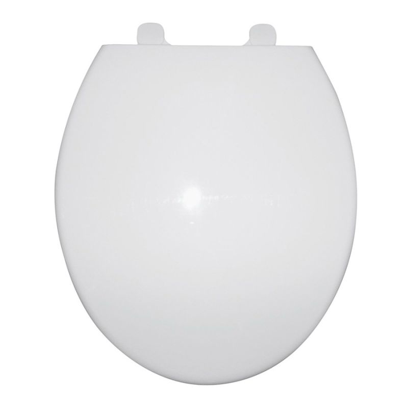 ProSource Q-328-WH Toilet Seat, Round, Polypropylene, White, Plastic Hinge White