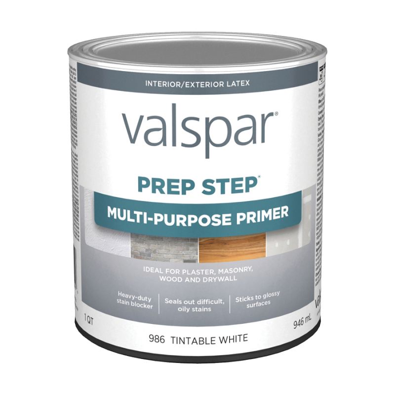 Valspar Prep Step 986 Series 044.0000986.005 Multi-Purpose Primer, Tintable White, 1 qt Tintable White (Pack of 4)
