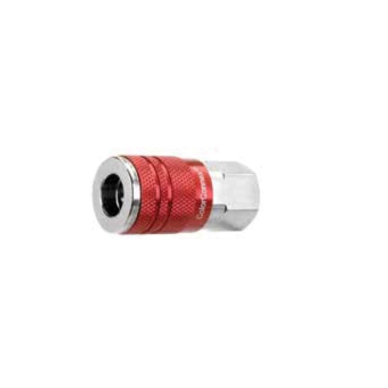 ColorConnex A73410D-X Coupler, 1/4 in, FNPT, Aluminum/Steel, Anodized Red