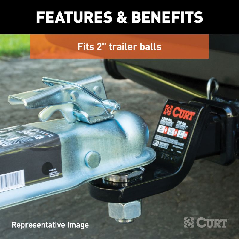 Curt 25153 Trailer Coupler, 3500 lb Capacity, 2 in Ball, Zinc 3500 Lb, Clear