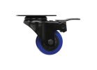Shepherd Hardware 3658 Swivel Caster with Brake, 2 in Dia Wheel, TPU Wheel, Black/Blue, 135 lb Black/Blue