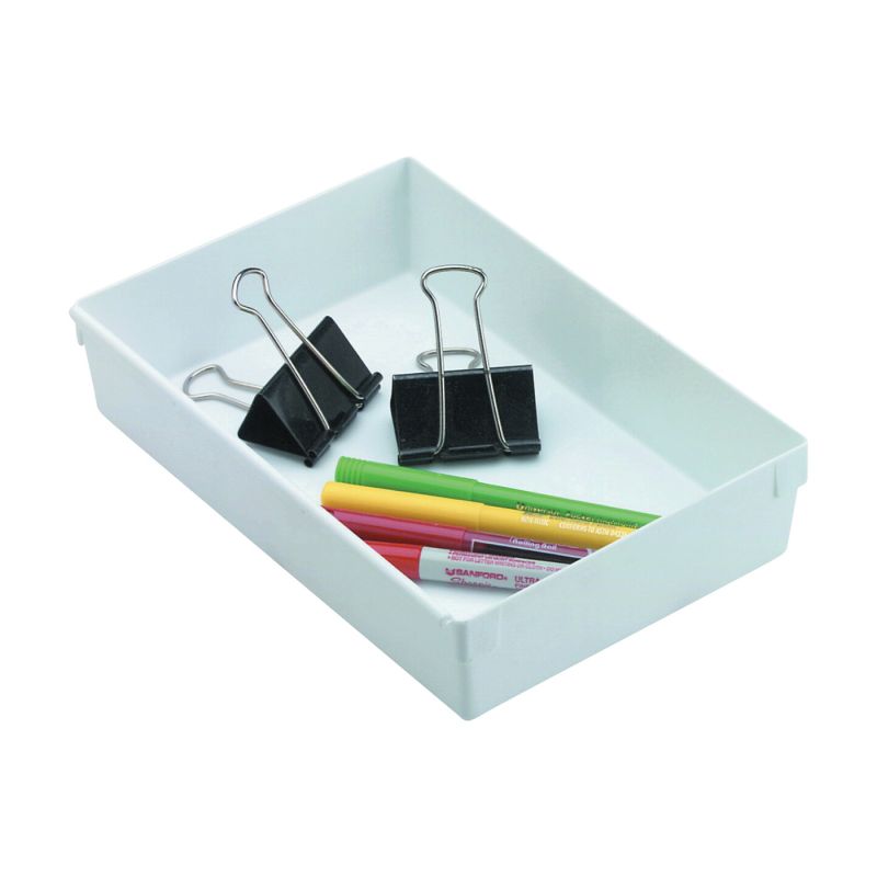 Rubbermaid 2916RDWHT Drawer Organizer, Plastic-Drawer, White Drawer, 2 in OAL, 9 in OAW, 6 in OAD