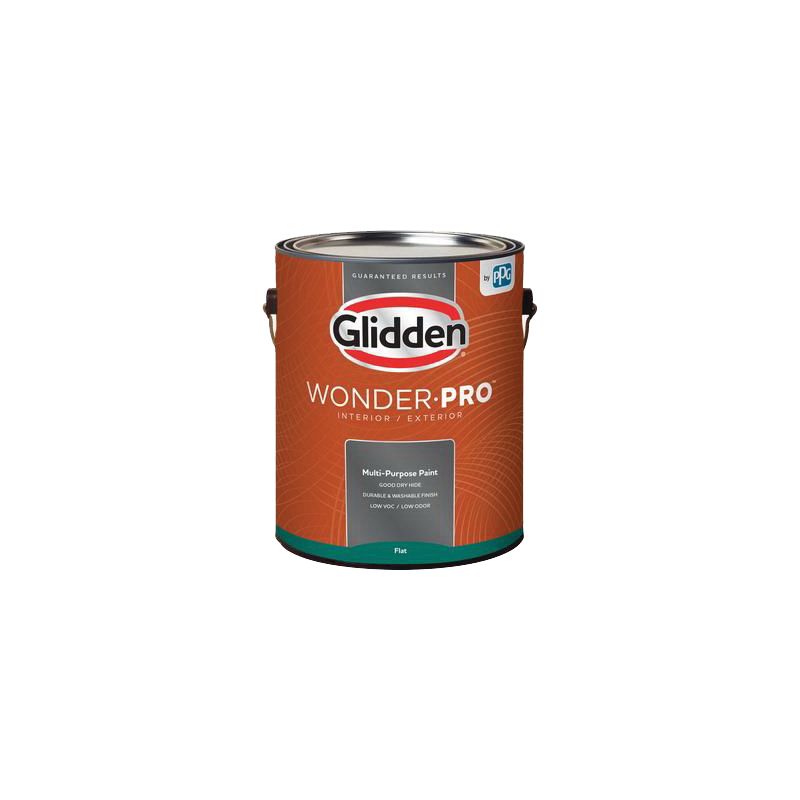 Glidden Wonder-Pro GLWP30AW/01 Interior/Exterior Paint, Flat Sheen, Antique White, 1 gal, 400 sq-ft/gal Coverage Area Antique White