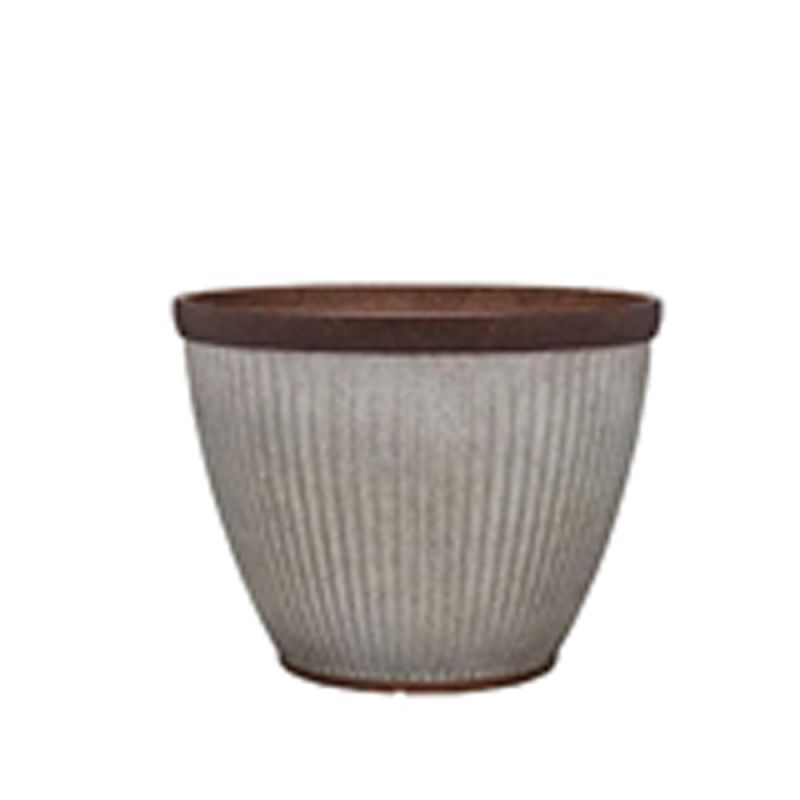 Southern Patio HDR-054795 Planter, 15 in Dia, 11 in H, Round, Resin, Rustic Galvanized, Silvery 15 In, Rustic Galvanized