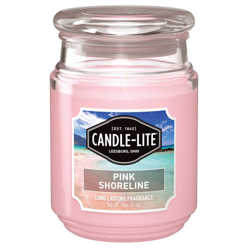 Candle-Lite 32971271 Candle, 18 oz, Pink Shoreline, 110 hr