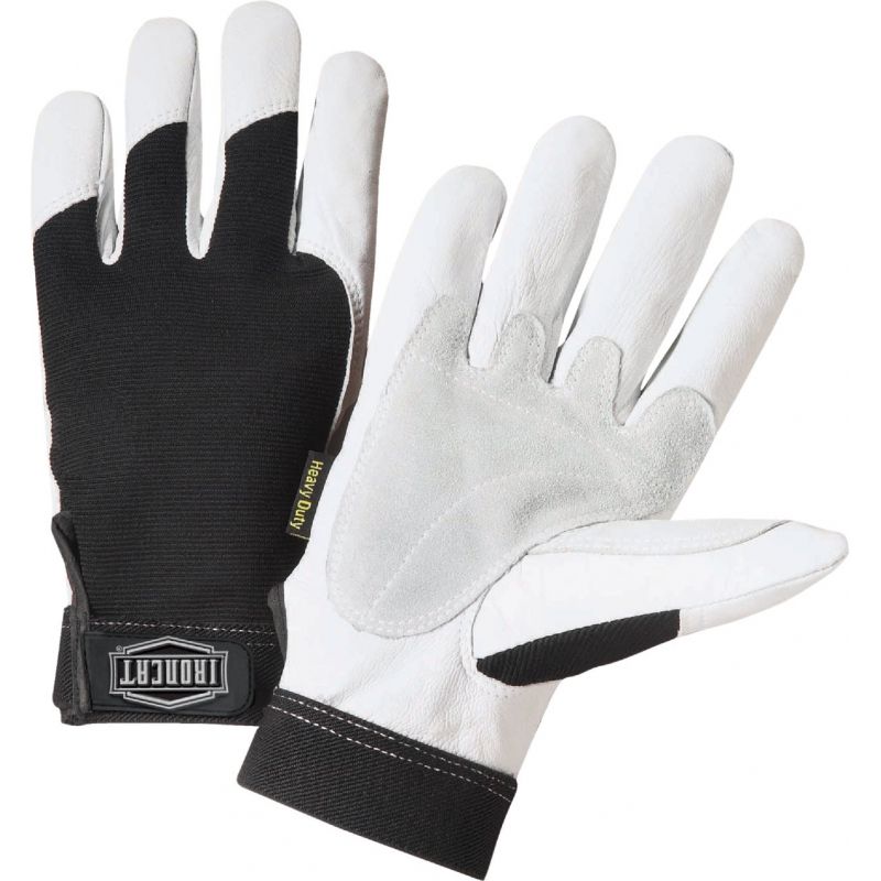 West Chester Ironcat Heavy-Duty Leather Work Glove XL, White &amp; Black