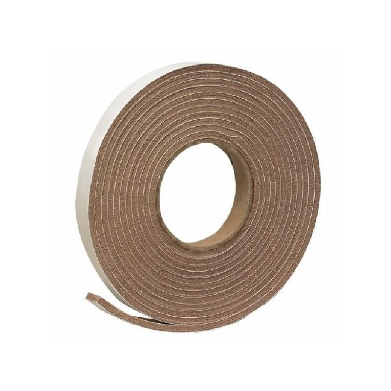 Frost King V449BH Weatherseal Tape, 3/4 in W, 17 ft L, 3/16 in Thick, Vinyl Foam, Brown Brown