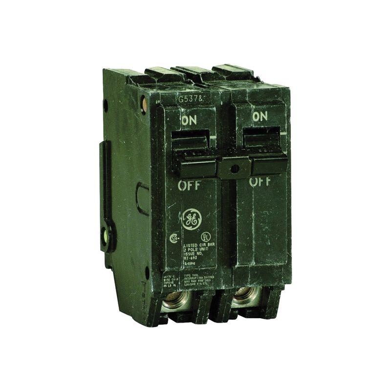 GE THQL2150 Feeder Circuit Breaker, Type THQL, 50 A, 2-Pole, 120/240 V, Non-Interchangeable Trip, Plug