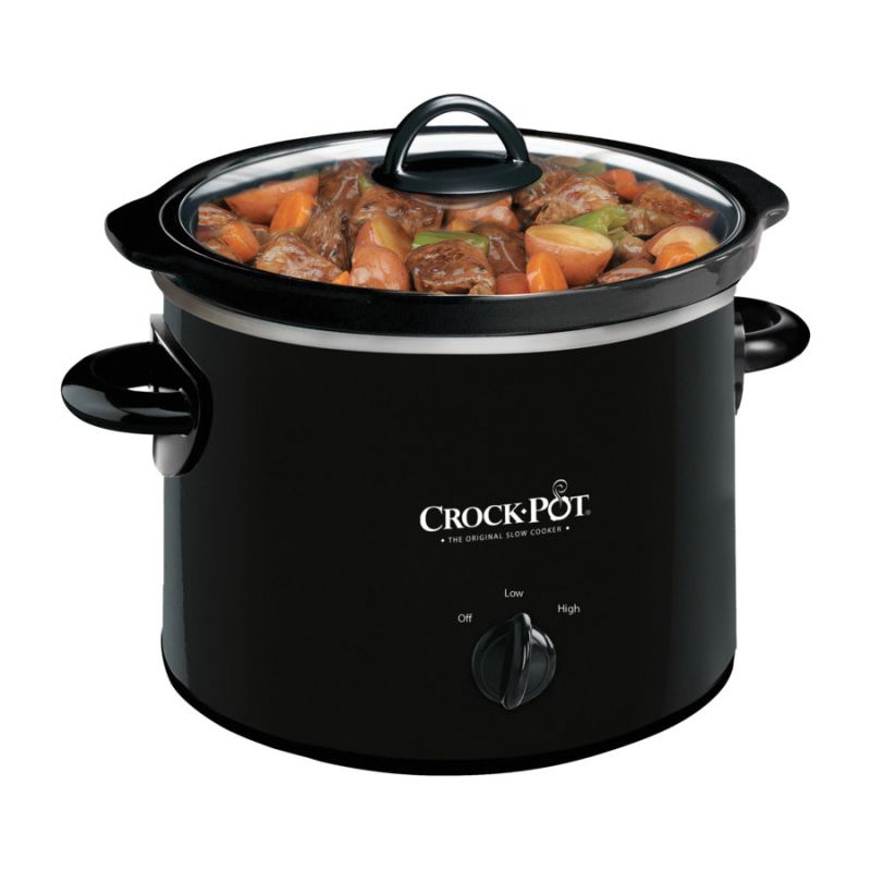 Crock-Pot SCR200-B Manual Slow Cooker, 2 qt Capacity, Stoneware, Black 2 Qt, Black