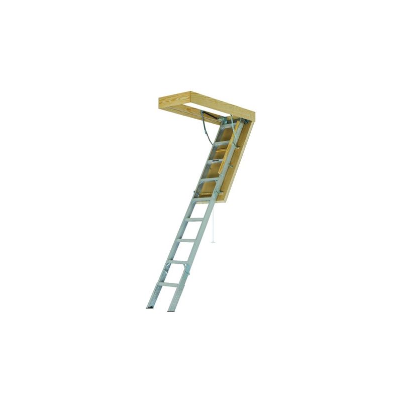 Louisville AEE3010 Energy Efficient Attic Ladder, 7.58 to 10.25 ft H Ceiling, 30 x 54 in Ceiling Opening, 375 lb
