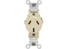Leviton Commercial Grade Non-Grounding Single Outlet Ivory, 20A