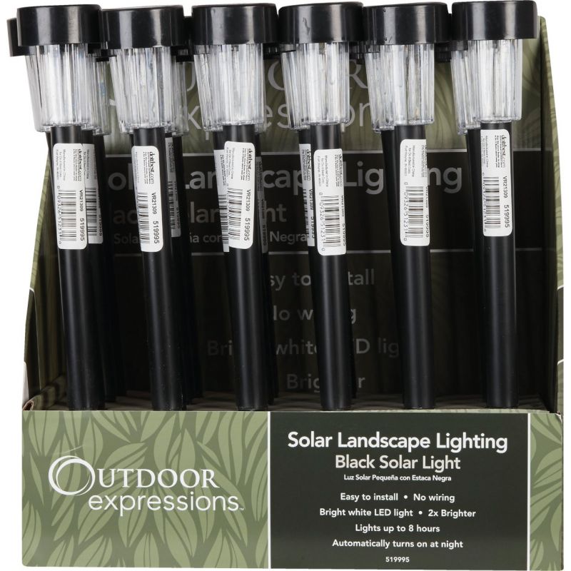 Outdoor Expressions 2 In. Dia. Mini Solar Path Light Black (Pack of 24)