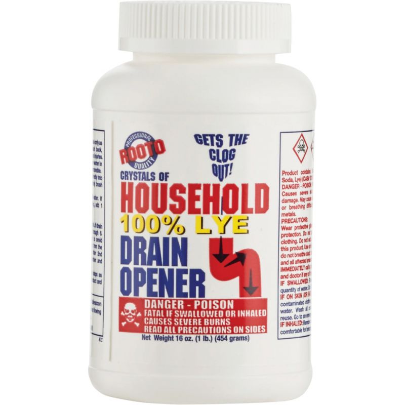 Rooto 1 Lb. Crystal Drain Cleaner with Lye 16 Oz.
